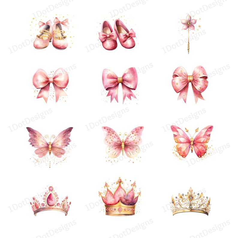Watercolor Ballerina Clipart Bundle: Golden Pink Swan Lake PNG (digital ...
