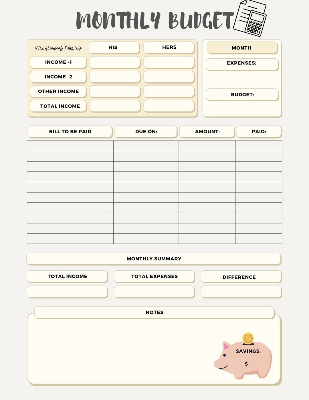 Fillable Budget Planner,digital Budget Planner,printable Budget Planner ...