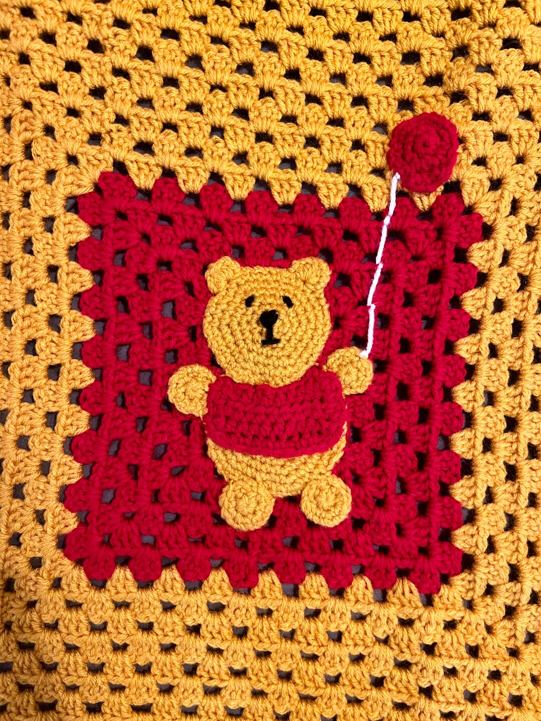 Crochet Winnie the Pooh Blanket Approx 30x30 Etsy