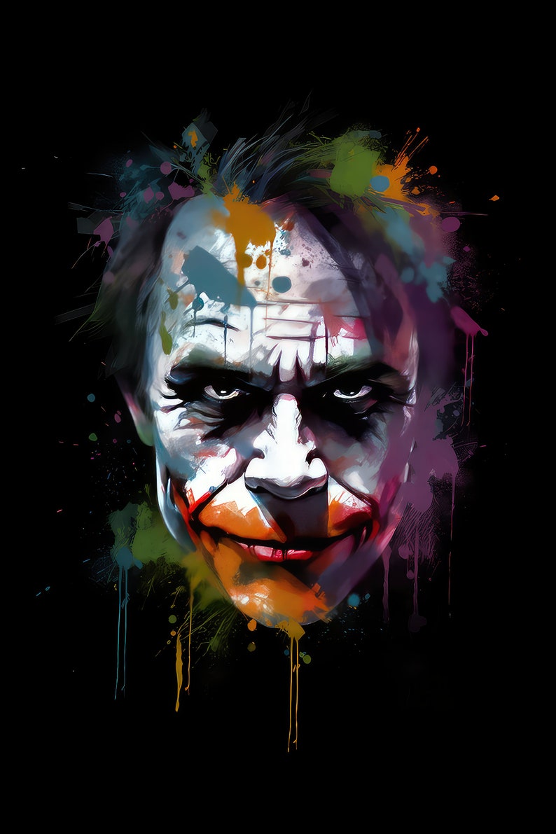 The Joker Inspired by Heath Ledger From Batman Movies Abstract Art ...