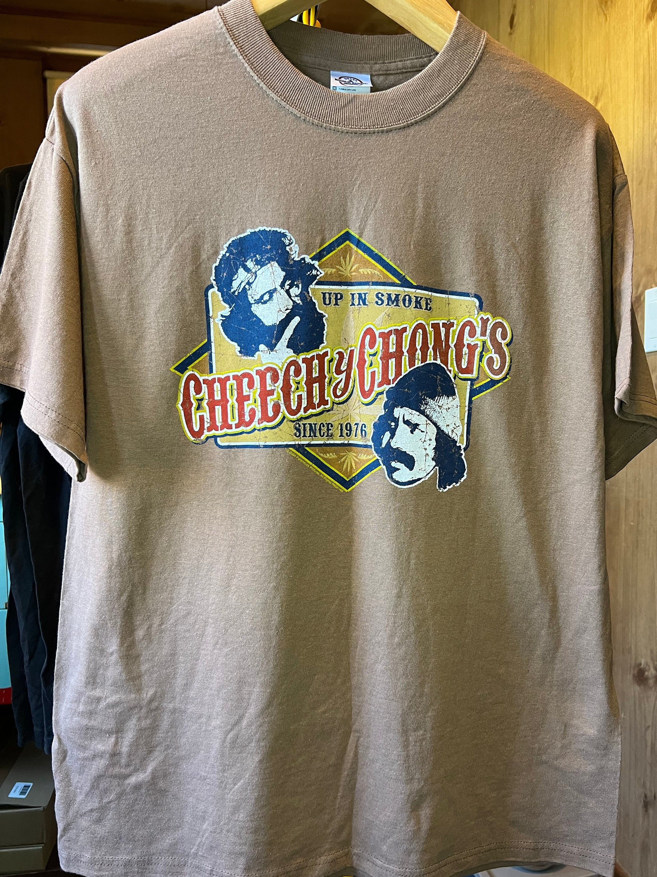 T-shirt Cheech & Chong Homme – Bleu Bruyère, Taille S, Occasion Très Bon état, Manches Courtes