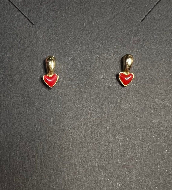 Vintage Red Heart Earrings - Etsy