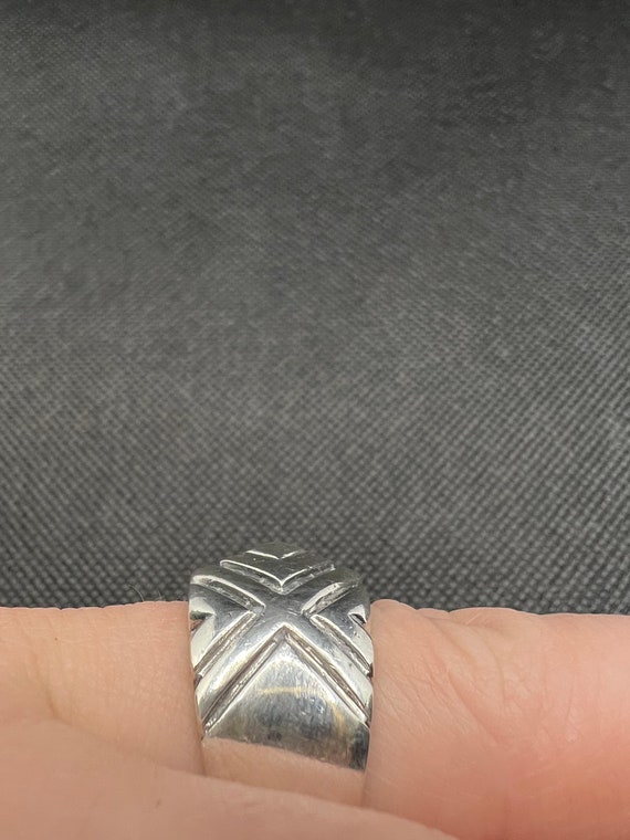 Vintage silver geometric ring - image 2