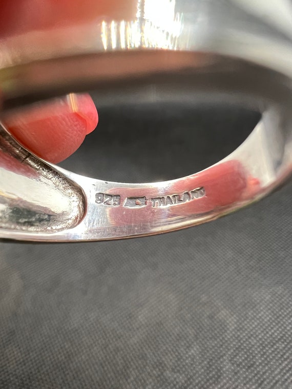 Vintage silver concave ring - image 4