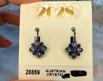 Boucles D'oreilles Percées Rétro En Forme De Cœur, Incrustées D'abalone Couleur Argent - Occasion