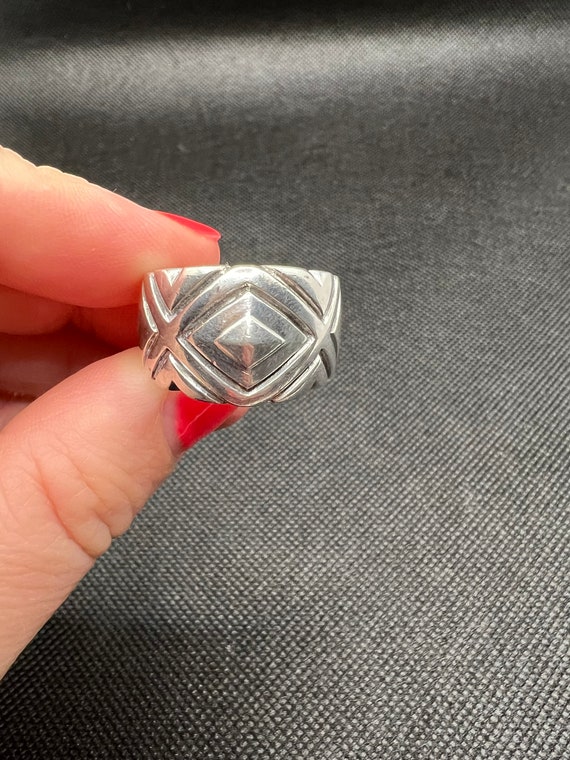 Vintage silver geometric ring - image 3