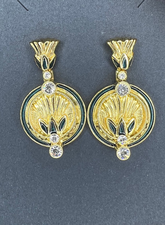 1970s vintage Egyptian revival drop earrings - Gem