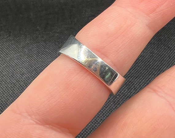 Vintage silver concave ring - image 2