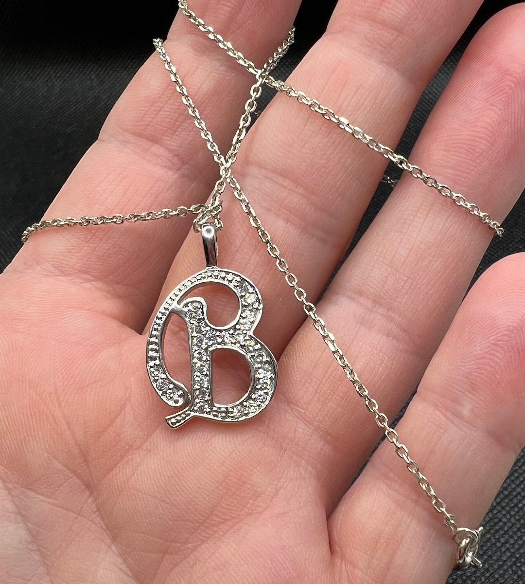 Diamonique initial necklace deals