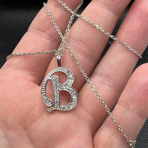 Initial B Necklace Etsy