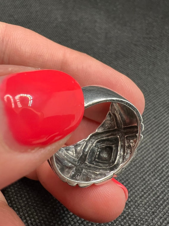 Vintage silver geometric ring - image 5