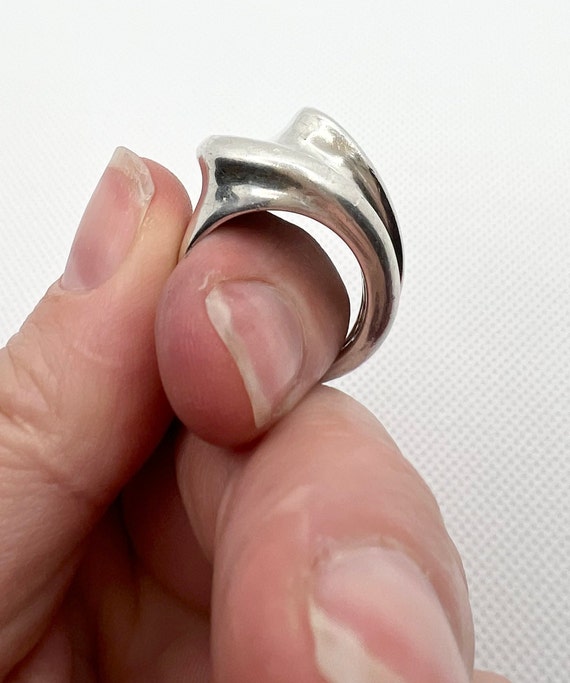 Vintage chunky silver ring - image 3
