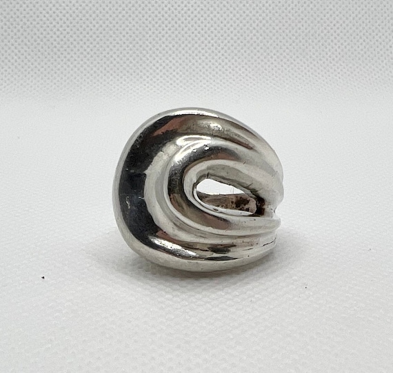 Vintage chunky silver ring - image 4