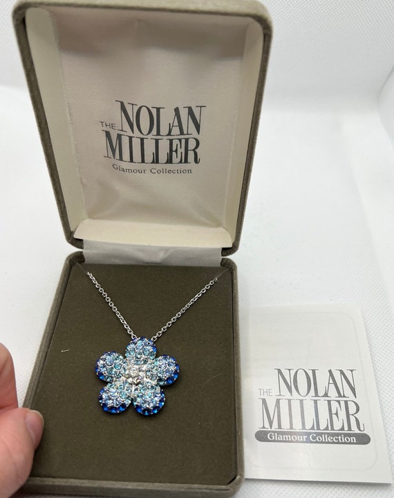 Vintage Nolan Miller Pretty Pave Flower Necklace NEW IN BOX Etsy