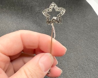 Vintage Judith Jack marcasite star stick pin