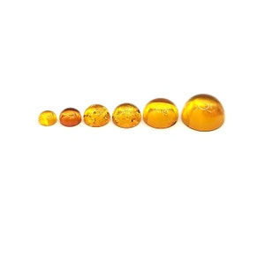3mm - 12mm Light Amber Round Cabochon Natural Gemstone