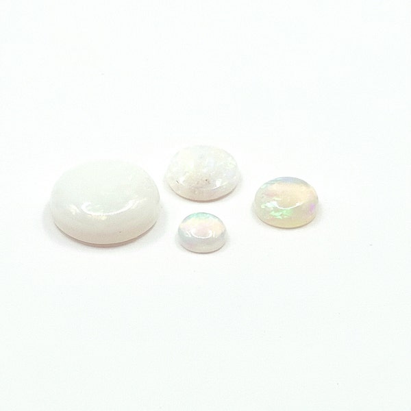 3 - 7mm Opal White (Australian) Round Cabochon Natural Gemstone