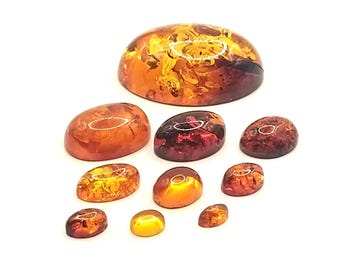 5x3mm - 25x18mm Amber Oval Cabochon Natural Gemstone