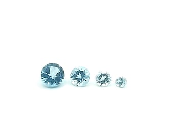 3mm - 6mm  Topaz Sky Blue Round Faceted Natural Gemstone