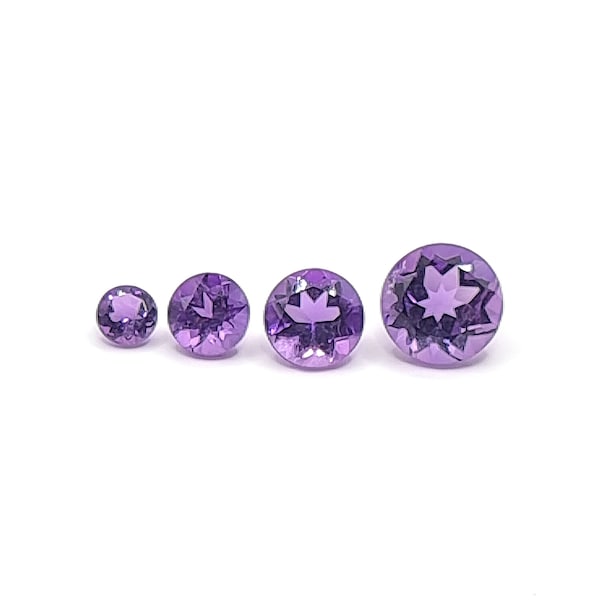 3 - 6mm Amethyst (African) Round Faceted Natural Gemstone