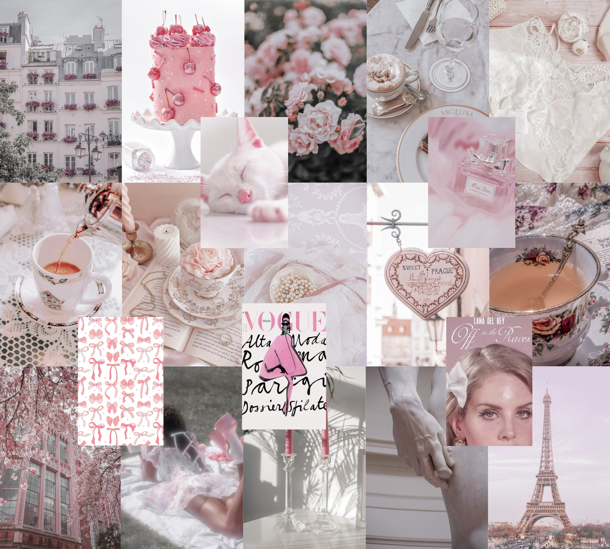 Coquette Aesthetic Collage Kit | 180 Soft Pink Prints (digital Download ...