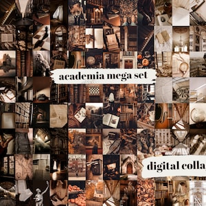Kit de Colagem Acadêmica *DOWNLOAD DIGITAL INSTANTÂNEO* 300+ peças | Estética Acadêmica Claro, Escuro e Outono | 4x6, 5x7, 8x10 | Arte de Parede para Imprimir