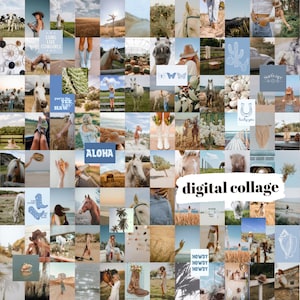 Küsten Cowgirl Foto Collage Kit | 155 Drucke | Western Dekor (Digitaler Download)