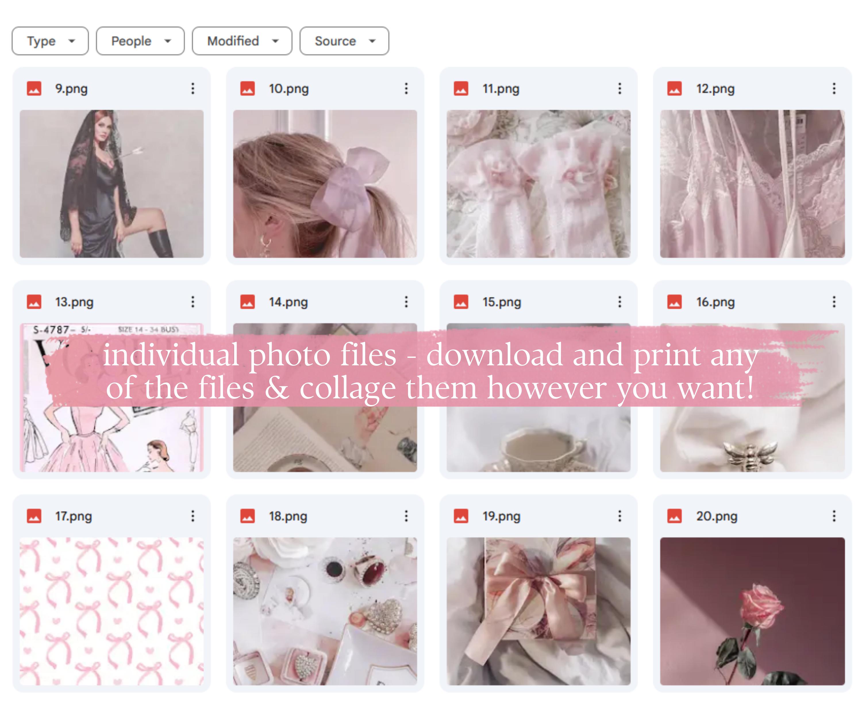 Coquette Aesthetic Collage Kit | 180 Soft Pink Prints (digital Download ...