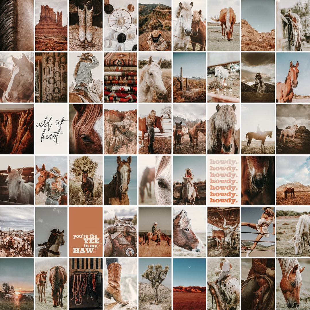 Physical Collage Example Wild at Heart PRINTED 30/60pc COLLAGE KIT Western Aesthetic 4x6 or 5x7 ...