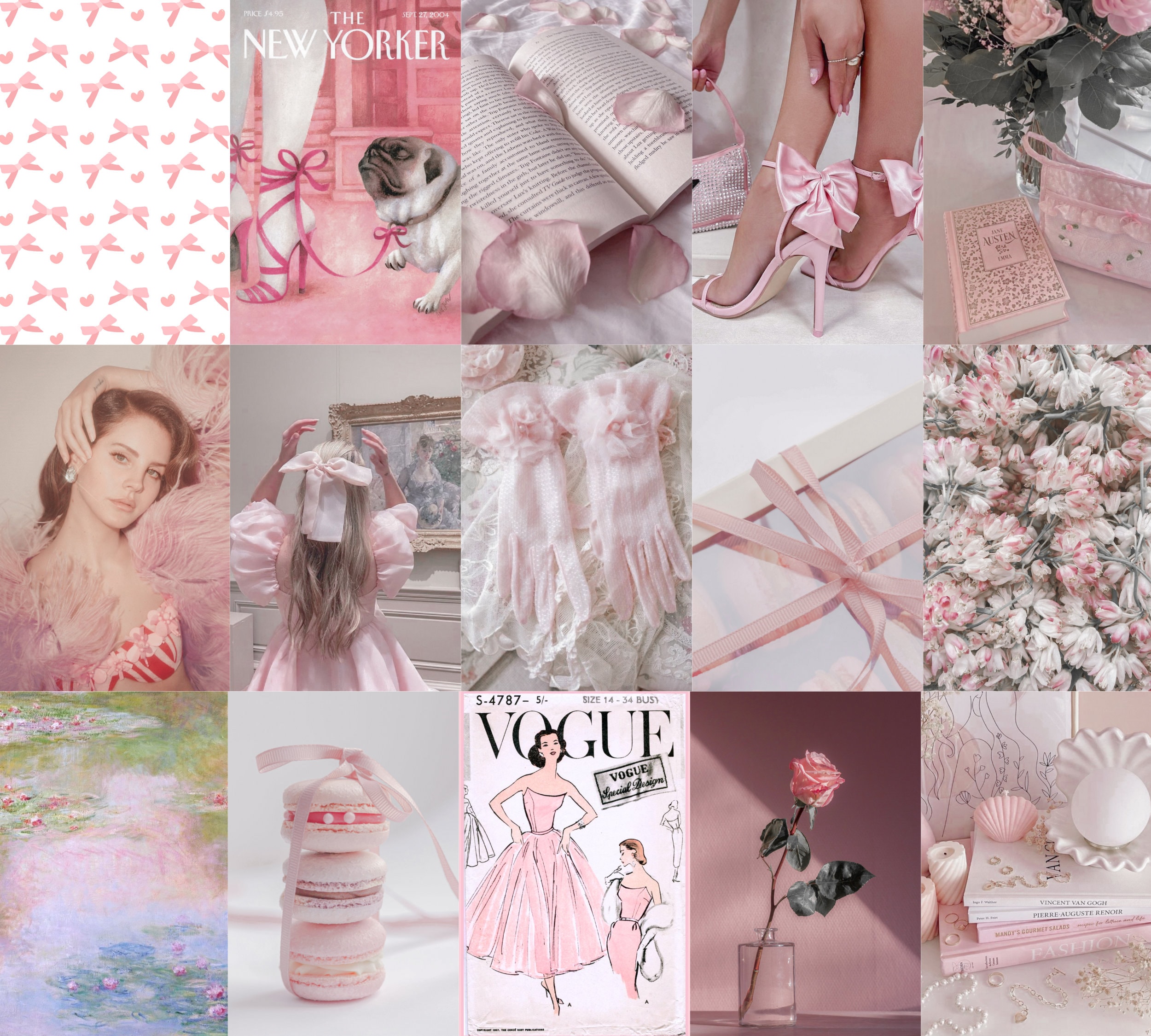 Coquette Aesthetic Collage Kit | 180 Soft Pink Prints (digital Download ...