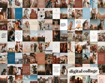 Christian Cowgirl Print Collage Kit | 110 Prints Western Aesthetic (Digital Download)