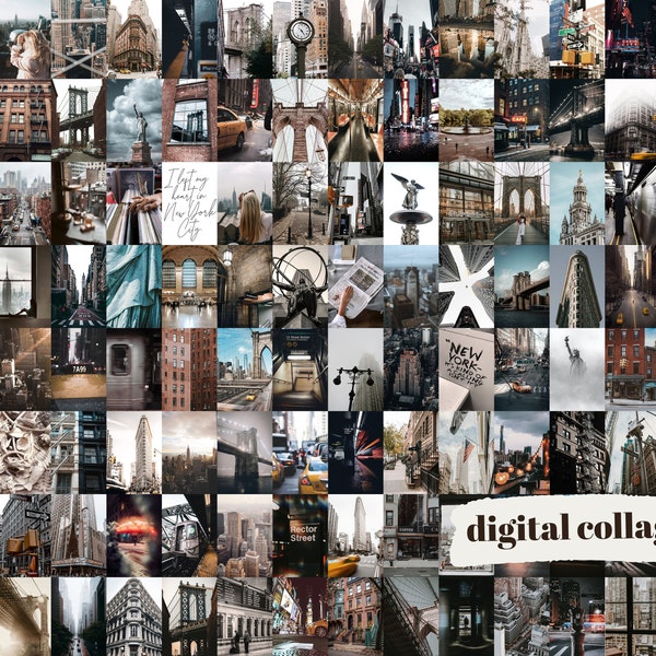 New York Collage Kit *INSTANT DIGITAL DOWNLOAD* 125pc | New York Aesthetic | 4x6, 5x7, 8x10 | Printable Wall Art