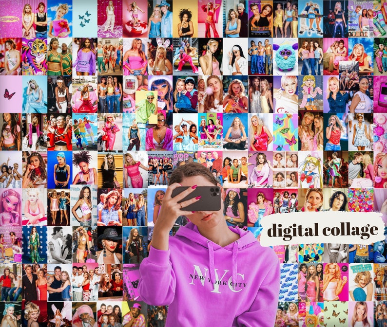 Large thumbnail of brightly coloured Y2K inspired collage kit