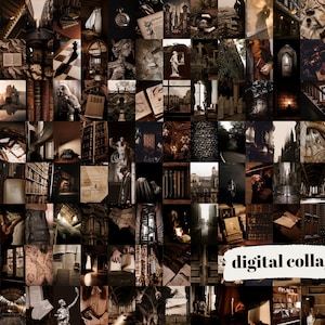 Kit collage Dark Academia / Download digitale istantaneo / 100 stampe / Estetica accademica / 4x6, 5x7, 8x10 / Arte murale stampabile
