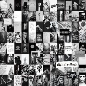 Monochromes Collage Kit | Sofortiger digitaler Download | 140 Drucke | Schwarz & Weiß Ästhetik | 10x10, 5x7, 8x10 | Druckbare Kunst