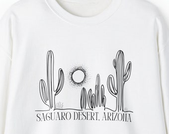 Saguaro Desert sweatshirt. Arizona Desert Crewneck. Desert lover. Arizona travel. Cactus lover. Arizona cactus. Arizona desert.