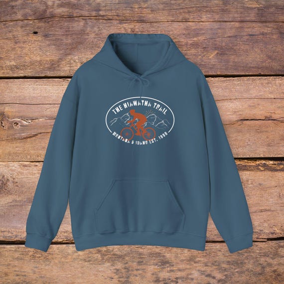 Cycling Trail Unisex Hoodie, Vintage 90s Style Sweater, Outdoor - Main Image