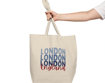 London England shopping bag. London reusable bag. London England tote. England reusable bag. London produce bag. recycled shopping bag.