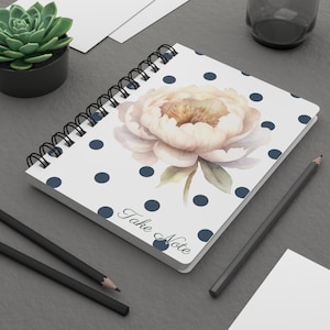 Spiral Bound Floral Journal take note spiral notebook flower gifts for mom notes book Mothers day birthday gifts for mom journal notebook.