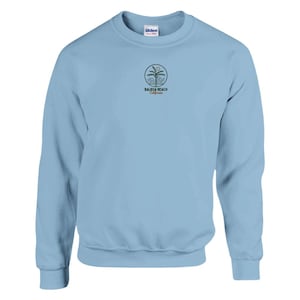 Embroidered Balboa Beach California embroidered crewneck sweatshirt sunshine palm trees ocean adult crewneck.