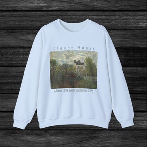 Claude Monet garden dahlias womens floral sweatshirt artist crewneck flower lover National Gallery Art museum 1873 french impressionist art.