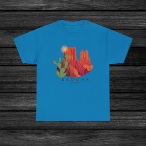 Sedona Arizona Cactus Tee, Red Rock Desert Unisex Shirt, Outdoor Hiking T-Shirt, Adventure Travel Top, Southwest Desert Vibes,