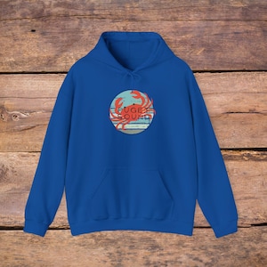 Puget Sound Washington Crab Lover Hooded Sweatshirt, Pacific Northwest Gifts, Washington State Souvenirs, Ocean Life Apparel, Travel