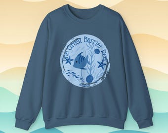 Great Barrier Reef Australia Coral Tropical Fish Sweatshirt, Ocean Animal Lover Gift, Underwater Nature Crewneck, Marine life Down Under.