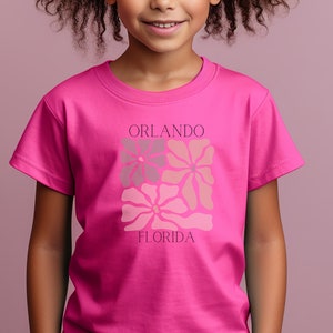 Orlando Florida. Orlando T-shirt. Kids Florida Flower t-shirt. Orlando Florida T-shirt. Florida travel. travel lover. orlando travel shirt.