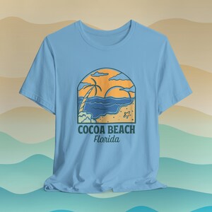 Cocoa Beach Florida womens beach shirt Florida beach travel lover Florida tee beach scene Cocoa Beach travel shirt Florida beach lover.