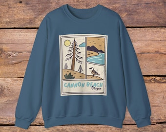 Cannon Beach Oregon Sweatshirt, Cozy Sweatshirt, Nature Lover Gift, Beach Vibes Apparel, Travel Souvenir Clothing