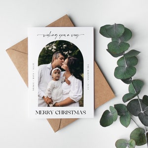 Printable Holiday Card Template, Merry Christmas Photo Card, Minimalist Holiday Card Template, Christmas Card Template, Happy Holidays Card