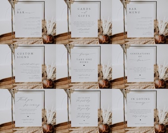 Elegant Wedding Signs Bundle, 40+ Printable Wedding Signs Bundle, DIY Wedding Sign Template Bundle, Wedding Ceremony and Reception, #Kelsey