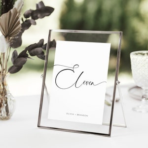 Wedding Table Numbers Template MINIMALIST, SIMPLE Table Numbers Editable, MODERN Table Cards Printable, Instant Download, Templett